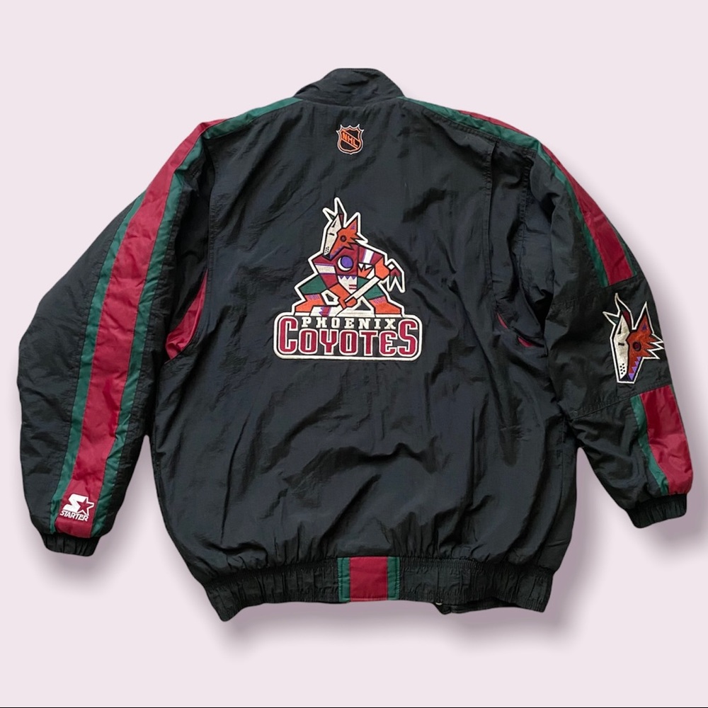 VINTAGE 90s STARTER PHOENIX COYOTES PUFFER BOMBER JACKET